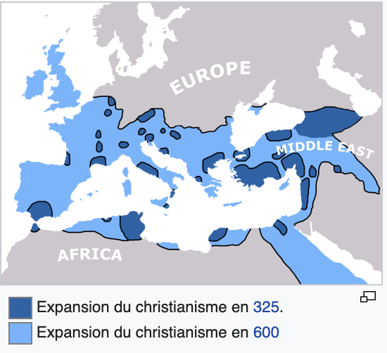 image de l'expansion du christianisme en Rome